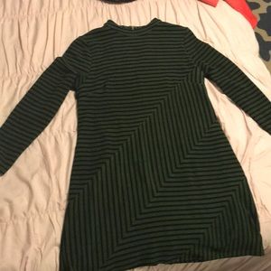 Anthropologie hutch green and black striped dress